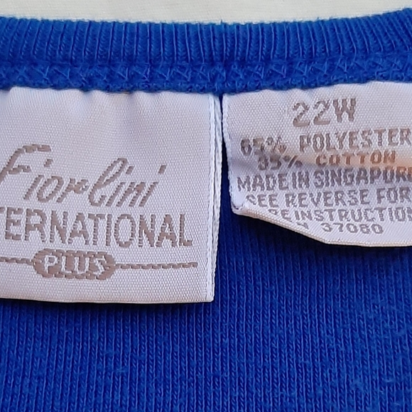 Fiorlini International Brand,, Womens Top w/ Square Neck, Royal Blue. Size 22 - Picture 4 of 4